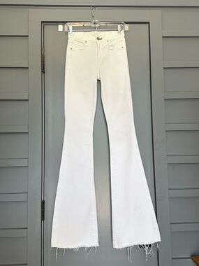 McGuire Denim - High Rise White Fitted Flare Leg Jeans - Size 24